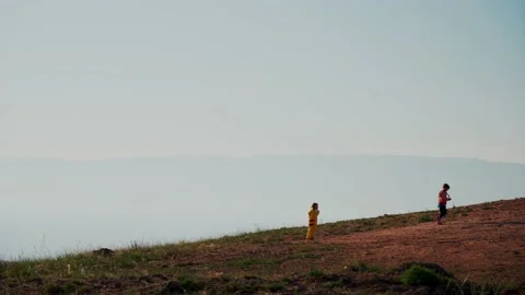 People in the field Stock Footage 130859515