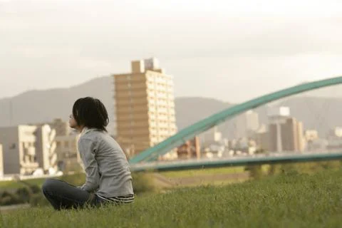 People in the field 스톡 사진