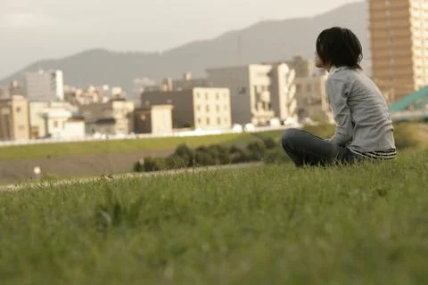People in the field 스톡 사진