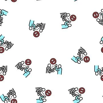 People fight poverty problem vector seamless pattern Illustrazione stock