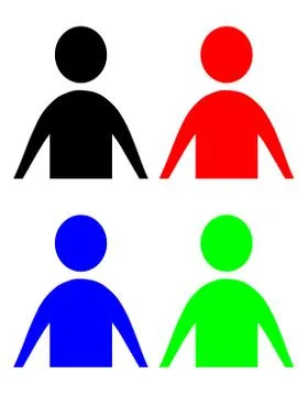 People figure icons vector in multiple colors Stock Illustration