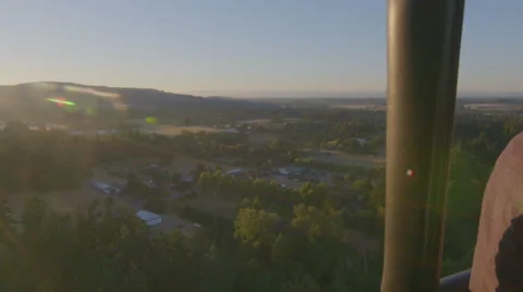 People filming from hot air balloon Stock Footage 59791010