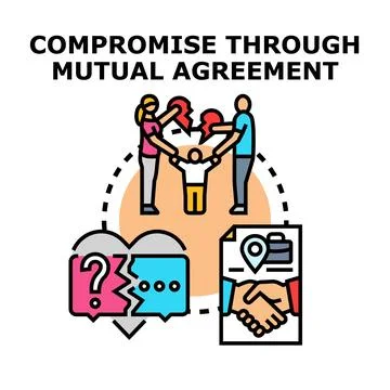 People finding compromise through mutual agreement process icon Ilustração Stock