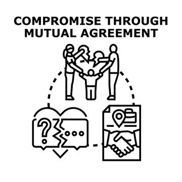 People finding compromise through mutual agreement process icon Stock Illustration