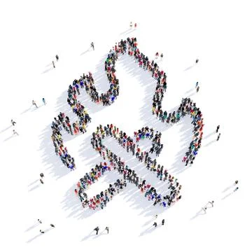 People fire flame icon 3d Stock Illustration