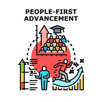 People first advancement strategy developing career growth Ilustración de archivo