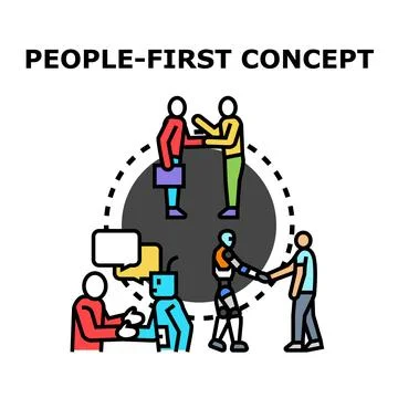 People first concept in artificial intelligence interactions 스톡 일러스트