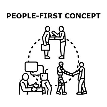 People first concept in artificial intelligence interactions Stock Illustration