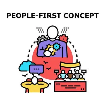 People first concept prioritizing human needs and well being Stock Illustration