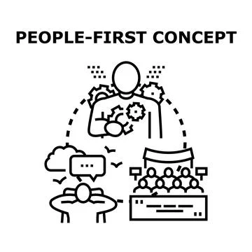 People first concept prioritizing human needs and well being Stock Illustration
