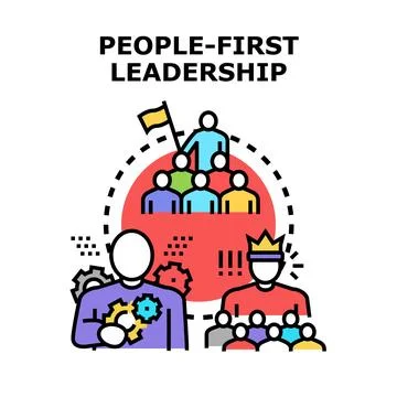 People first leadership concept representing employee focus Stock Illustration
