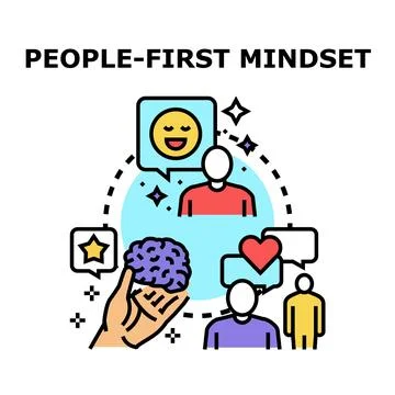 People first mindset concept focusing on core values Stock Illustration