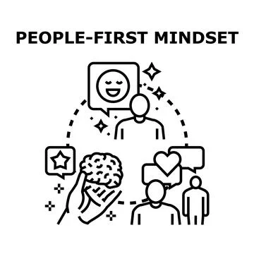 People first mindset concept focusing on core values Stock Illustration