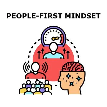 People first mindset concept prioritizing employee customer well being Stock Illustration