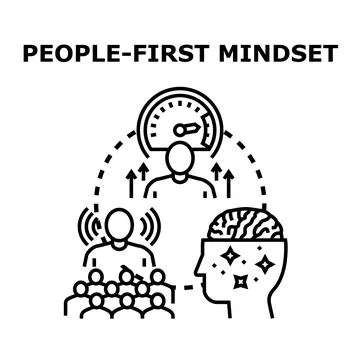 People first mindset concept prioritizing employee customer well being Stock Illustration