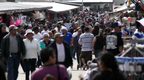 People at a flea market Stock Footage 35229197