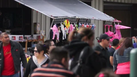 People at a flea market Stock Footage 35245012