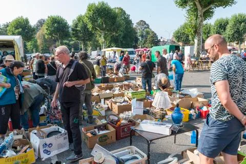 People on the flea market Stock Photos