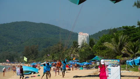 People fly, parasailing Video stock 201650056