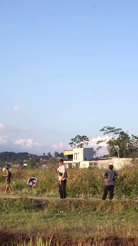 People flying kites during summer Stock Footage 285053441