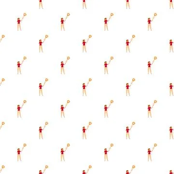 People flying kites seamless pattern background Stock Illustration