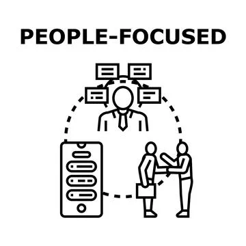 People focused customer experience management concept Stock Illustration