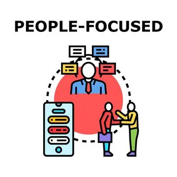 People focused customer experience management concept Stock Illustration