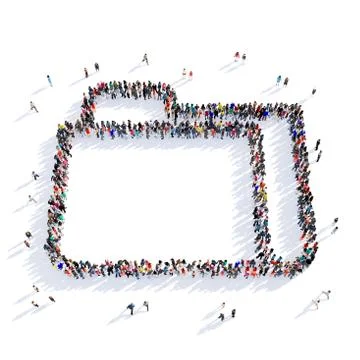 People folder documents shape 3d Stock Illustration