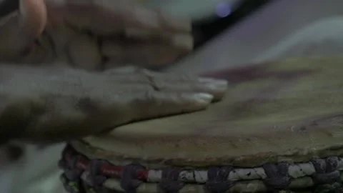 PEOPLE - FOLK DRUMMER CLOSE UP 動画素材 207859372