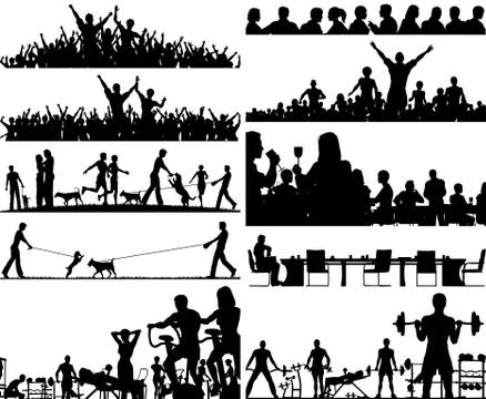 People foregrounds Stock Illustration