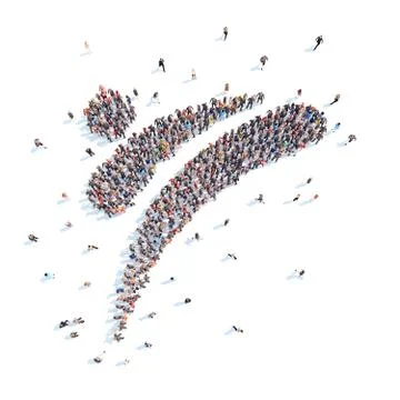 People in the form of an abstract symbol business. Stock Illustration