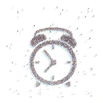 People in the form of an alarm clock. Stock Illustration