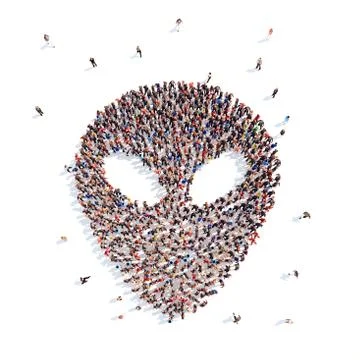 People in the form of an alien Stock Illustration