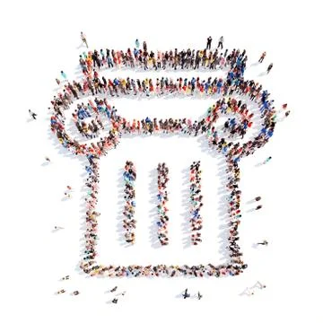 People in the form of ancient columns Stock Illustration