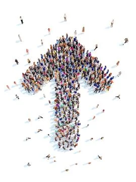 People in the form of arrows. Stock Illustration