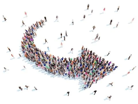 People in the form of arrows. Stock Illustration