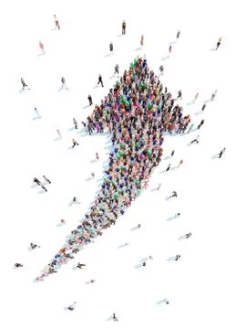 People in the form of arrows. Stock Illustration