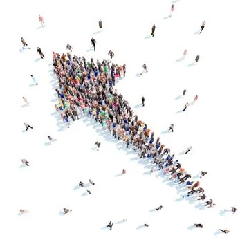 People in the form of arrows. Stock Illustration