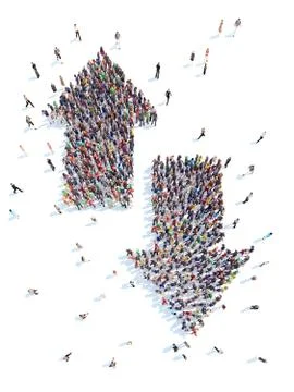 People in the form of arrows. Stock Illustration