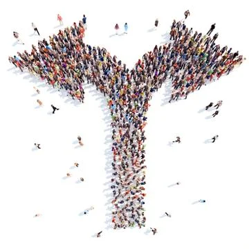 People in the form of arrows Stock Illustration