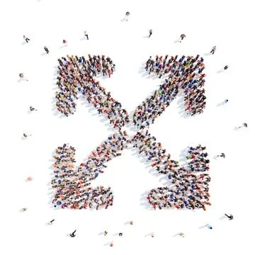 People in the form of arrows Stock Illustration