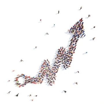 People in the form of arrows Stock Illustration