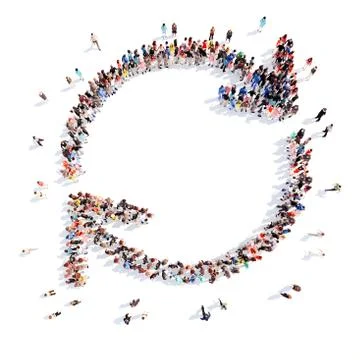 People in the form of arrows Stock Illustration