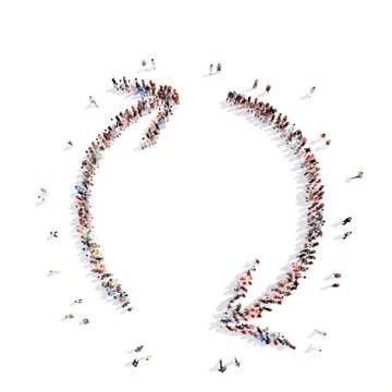 People in the form of arrows Stock Illustration