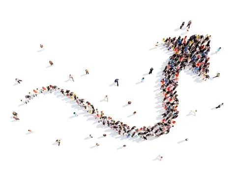 People in the form of arrows Stock Illustration