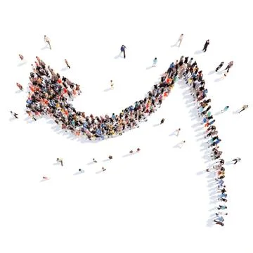 People in the form of arrows Illustrazione stock