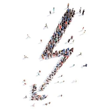 People in the form of arrows Illustrazione stock