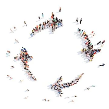 People in the form of arrows Stock Illustration