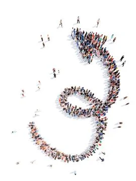 People in the form of arrows Stock Illustration