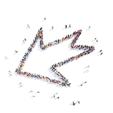 People in the form of arrows Stock Illustration